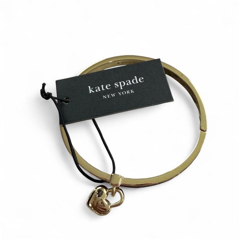 Kate Spade Red & Gold Heart Spade Thin Bangle - Picture 3 of 4